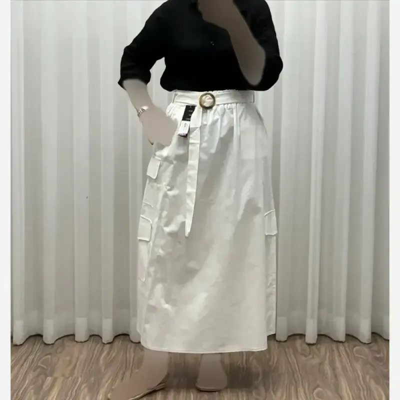 دامن کتان زنانه فری سایز تا 48 قد 90 سانتیمتر شیک و راحت چهارفصل - تصویر 7