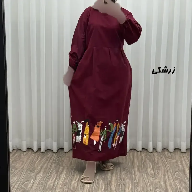 پیراهن ساحلی زنانه لینن فری سایز مدل کمرکش مناسب تا سایز 48 - تصویر 11