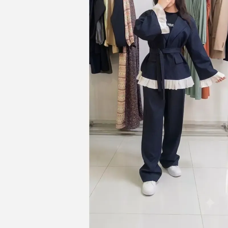 کت شلوار زنانه مدل ماهور پارچه مازراتی خرج کار سفید سایز 38 تا 50 - تصویر 2
