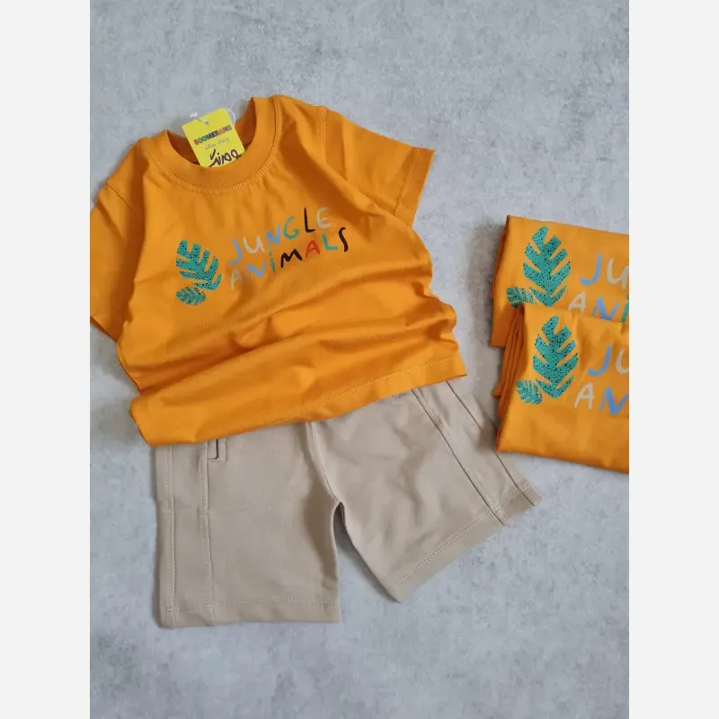 ست تیشرت شلوارک بچگانه اسپرت طرح JUNGLE مناسب سن 1 تا 7 سال جنس سوپر نخ پنبه دورو درجه یک - تصویر 3