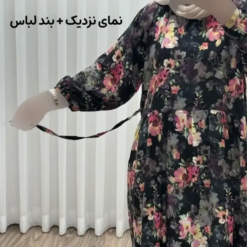 پیراهن ساحلی زنانه مدل گل یخی جنس ابرباد فری سایز مناسب تا 44 - تصویر 3