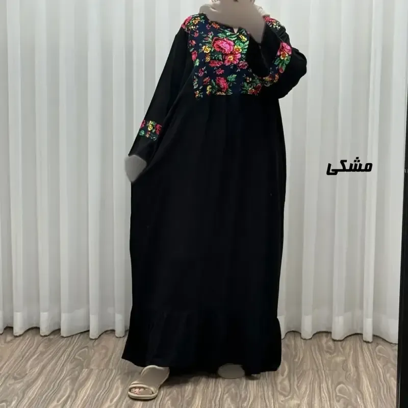 پیراهن نخی زنانه مدل پرنس پانچی فری سایز مناسب تا سایز 50 - تصویر 5