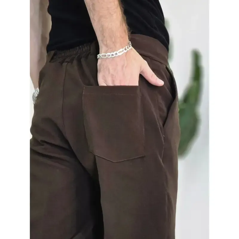 شلوار بگ پارچه ای مازراتی زنانه رنگ مشکی و نسکافه ای و قهوه ای و سرمه ای - تصویر 9