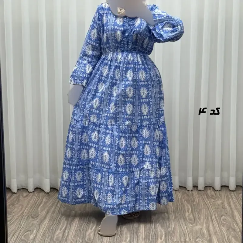 پیراهن عروسکی نخی زنانه و دخترانه فری سایز مناسب تا 46 همراه با کمربند - تصویر 11