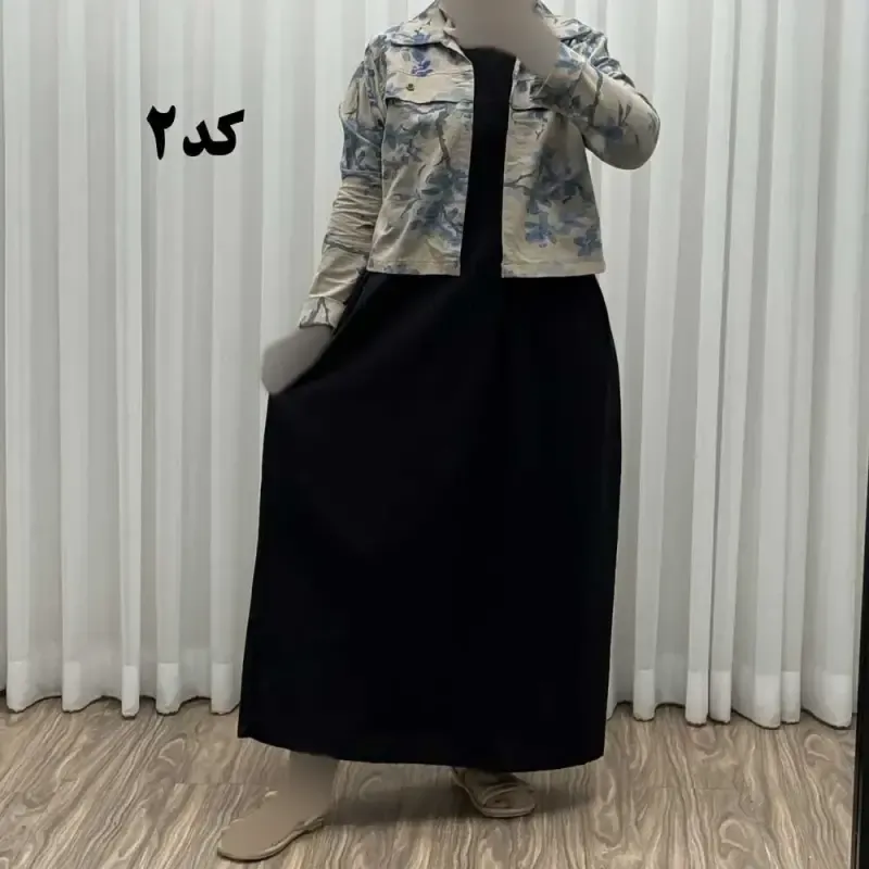 ست سارافون و رویه لینن زنانه مدل شکوفه فری سایز تا 46 چهارفصل شیک و راحت - تصویر 4