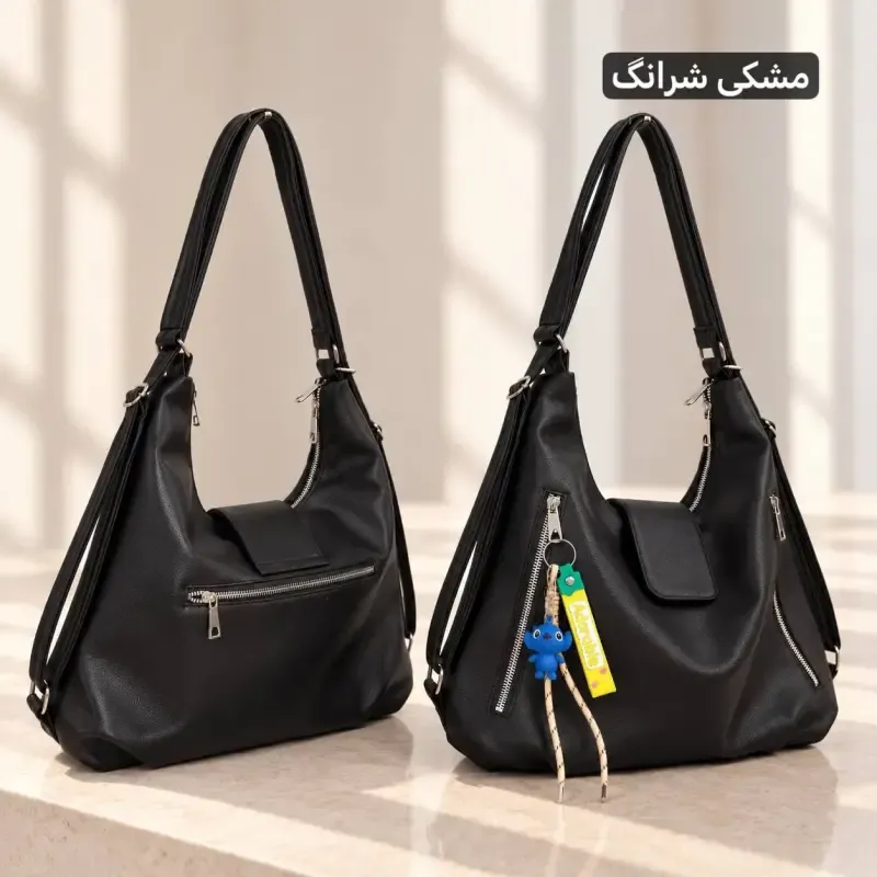 کیف دو کاره دستی و کوله پشتی دخترانه چرم مصنوعی روزمره مدرسه و دانشگاه ابعاد 36 در 35 سانتیمتر - تصویر 9
