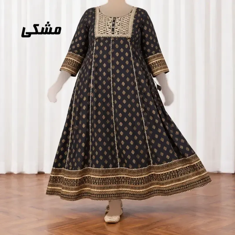 پیراهن ساحلی زنانه نخی مدل کورتای فری سایز مناسب تا 52 کمربند دار - تصویر 4