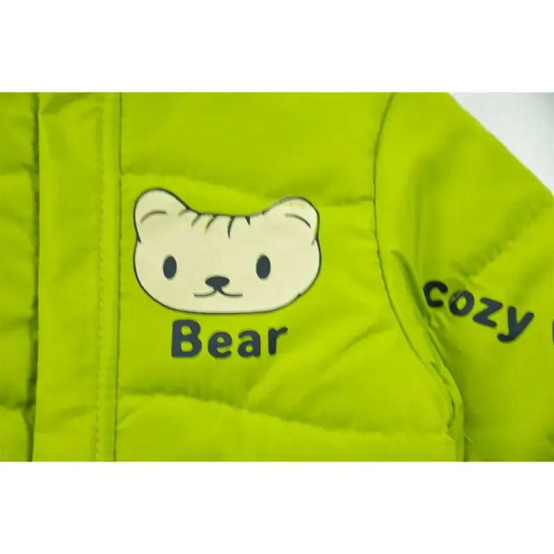 کاپشن پسرانه BEAR سبز پسته ای آستر خز پاییزی و زمستانی - تصویر 3