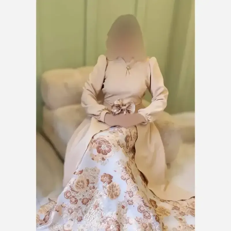 پیراهن مجلسی زنانه طرح هلینا کرپ مازراتی و ژاکارد ترک رنگ مشکی دامن قرمز سایز 5 - تصویر 20