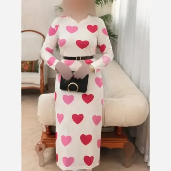 ماکسی مخمل مدل قلبی زنانه آستین بلند سایز 38 تا 48