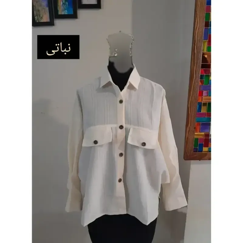 مانتو پانچ کوتاه اسپرت دانشجویی قواره دار جنس لینن - تصویر 3