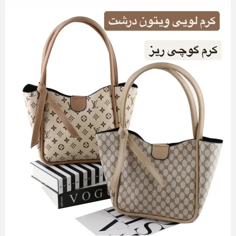 کیف زنانه چرم مصنوعی رسمی و روزمره دو بند - تصویر 6