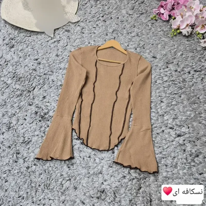 بلوز کثیف دوزی آستین کلوش فانریپ پنبه ای زنانه - تصویر 2