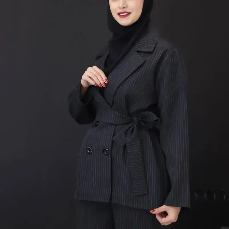 کت شلوار زنانه مدل نسیم اداری و دانشجویی پارچه دیپلمات پرشیا به همراه کمربند - تصویر 5