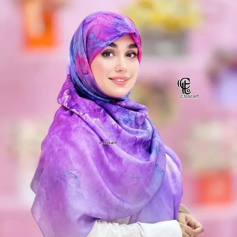 روسری نخ کاستوم طرح ابرا سایز 140 - تصویر 2