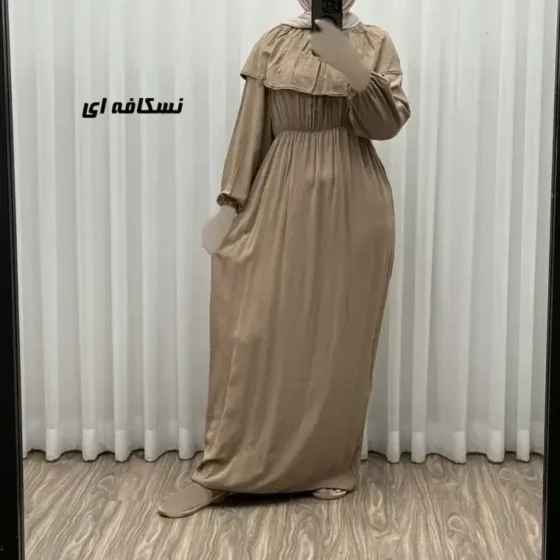 پیراهن ساحلی نخی آستین بلند زنانه و دخترانه فری سایز مدل ملوانی