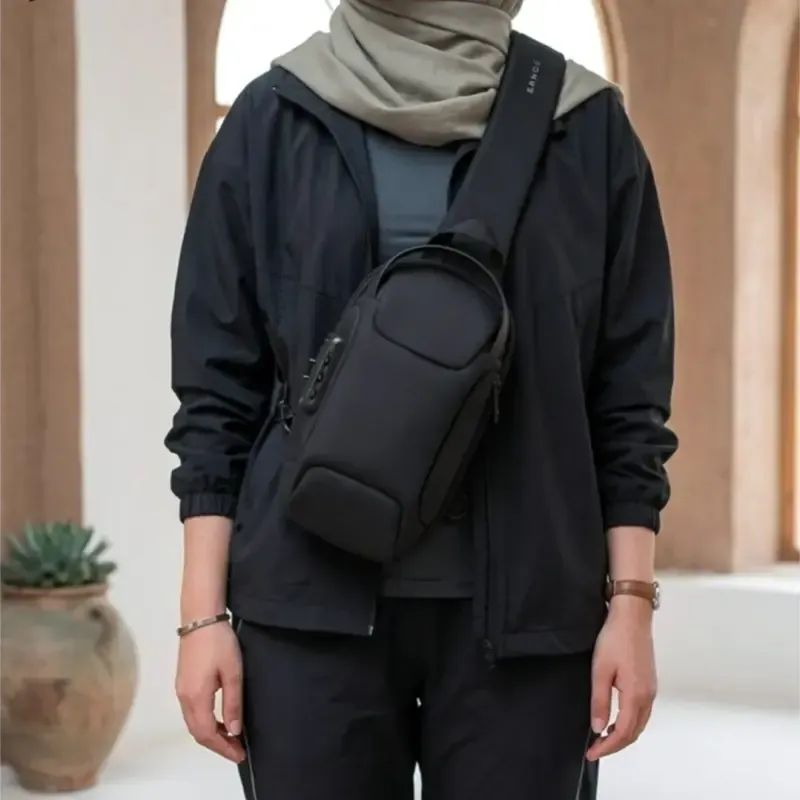 بادی بگ مردانه بنج جنس ریپس خارجی ضد آب رمزدار مدل ساده - تصویر 2