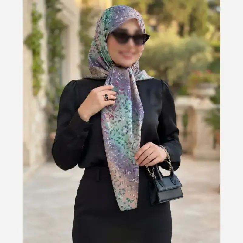 روسری نخی طرح آنجل قواره 110 دخترانه شاد - تصویر 8