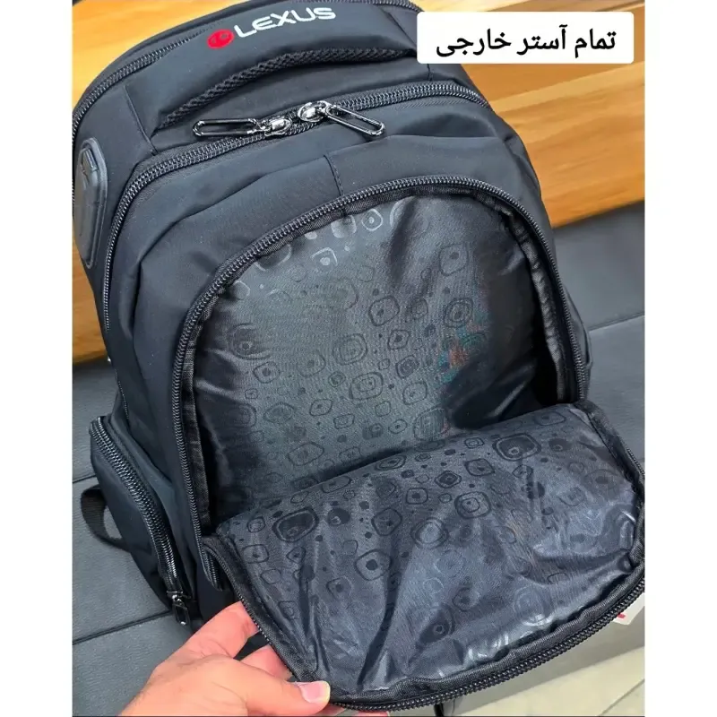 کوله پشتی اسپرت پارچه دیبا خارجی سه خانه لپتاپ دار ضد تعریق - تصویر 18