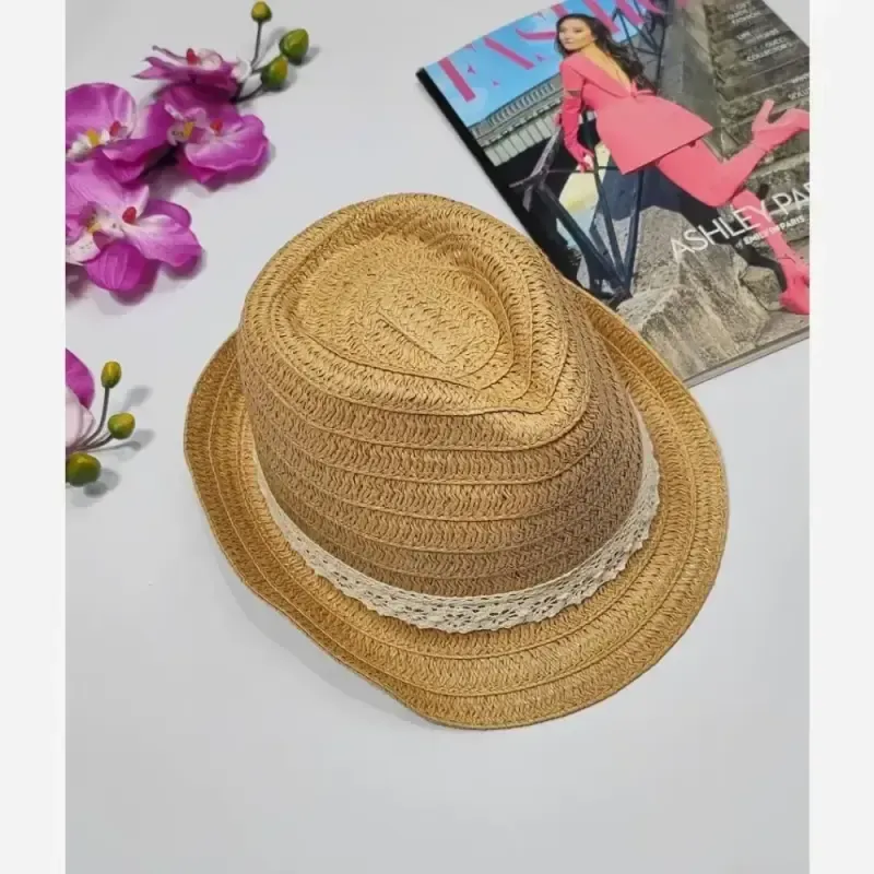 کلاه حصیری وارداتی فریسایز لبه 4 سانت - تصویر 2