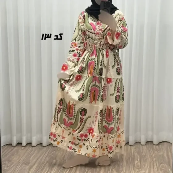 پیراهن ساحلی نخی آستین بلند فری سایز تا 48 کد 749 شسته شده بدون آبرفت و رنگ رفتگی چهارفصل تن خور شیک