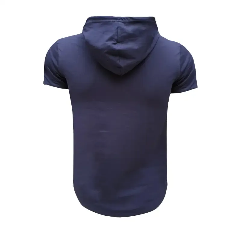تی شرت آستین کوتاه کلاه دار مردانه سورمه ای طرح dream سایز L XL XXL - تصویر 2
