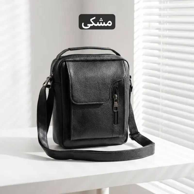 کیف مردانه چرم مصنوعی اداری و روزمره بند دار - تصویر 5