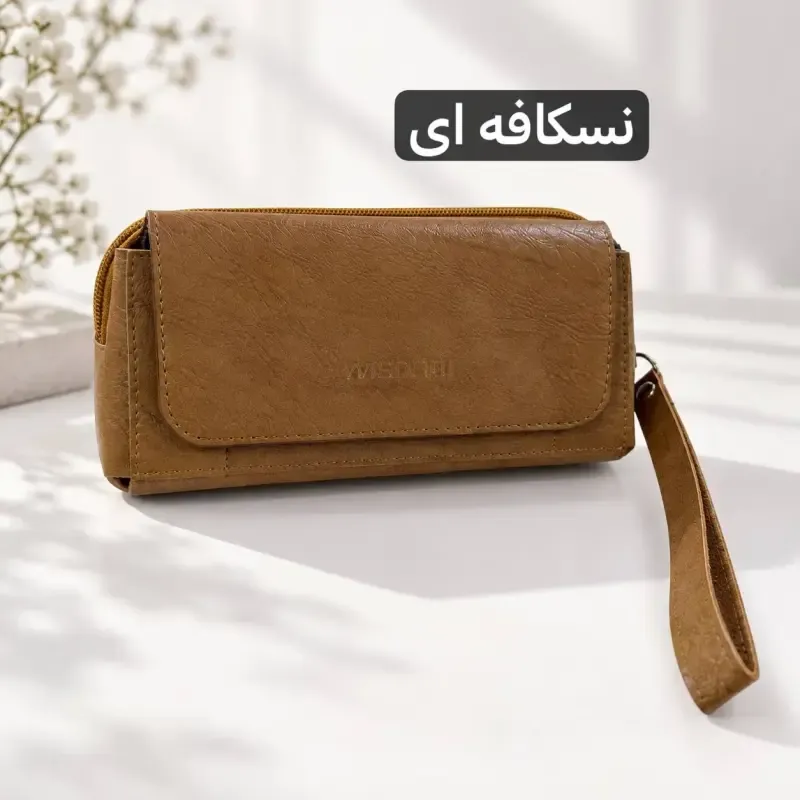جاکارتی چرم مصنوعی زنانه مدل دکمه دار با 8 جیب داخلی - تصویر 7