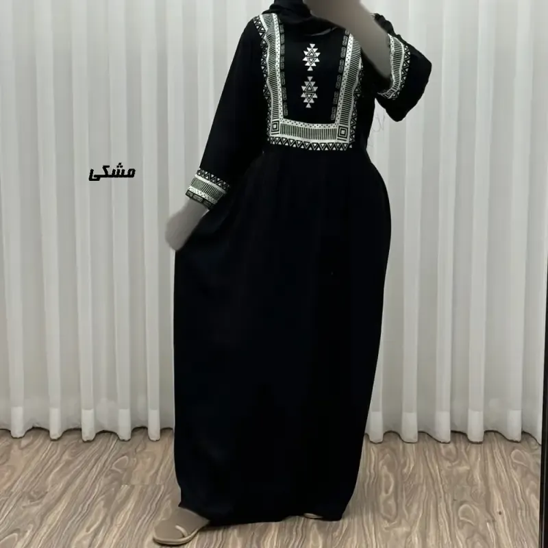 پیراهن ساحلی نخی زنانه مدل سرخپوستی فری سایز مناسب تا 44 با کمربند - تصویر 5