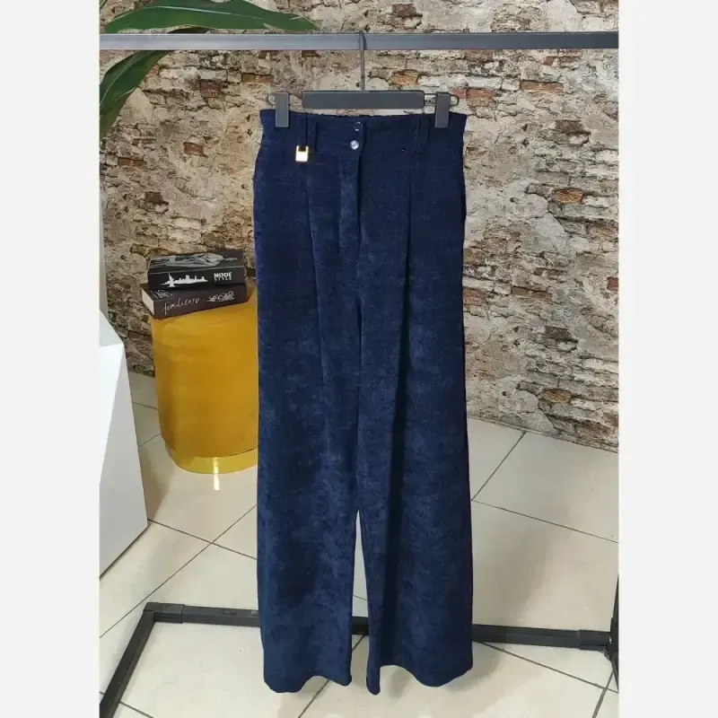 شلوار بگ مخمل کبریتی گرم بالا فری سایز زنانه و دخترانه - تصویر 2