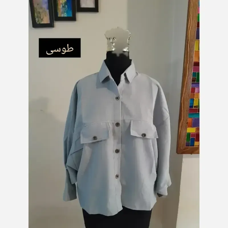 مانتو پانچ کوتاه اسپرت دانشجویی قواره دار جنس لینن - تصویر 8
