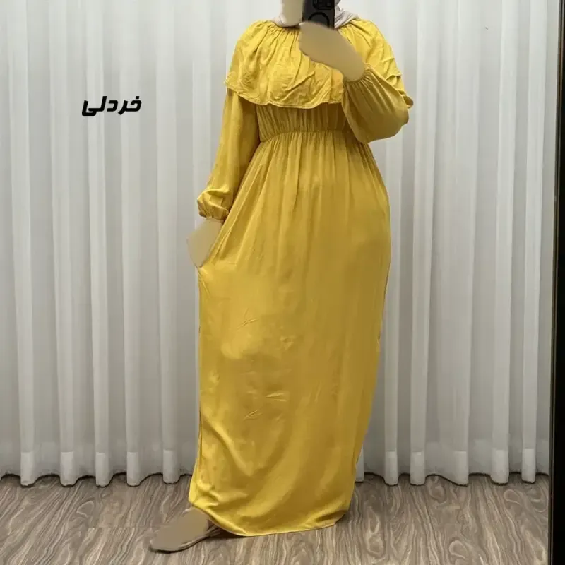 پیراهن ساحلی نخی آستین بلند زنانه و دخترانه فری سایز مدل ملوانی - تصویر 8