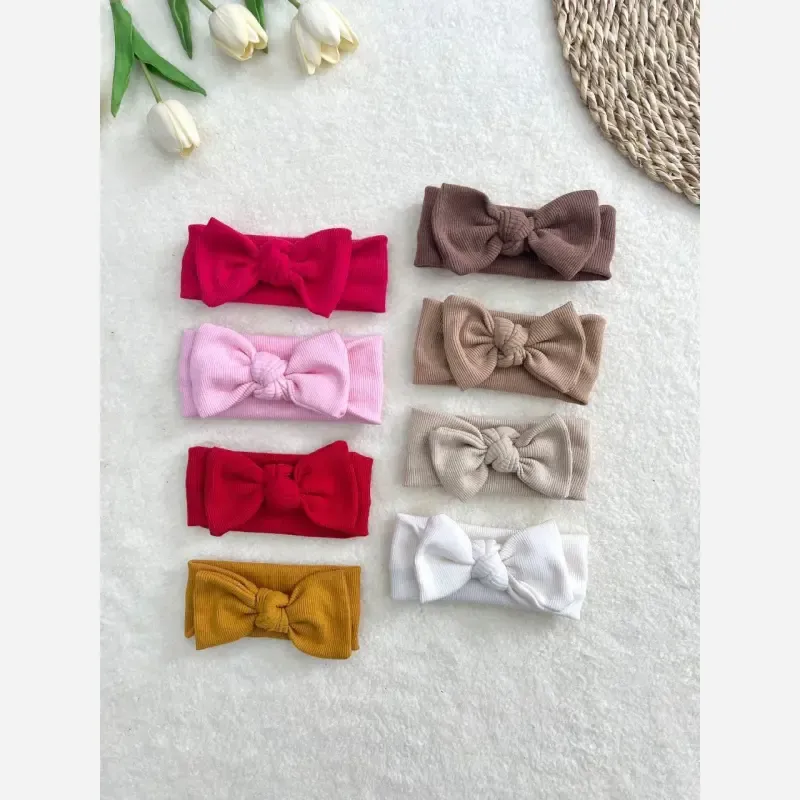 هدبند کبریتی نوزادی دخترانه یلدایی پاپیونی گره ای مناسب 0 تا 3 سال - تصویر 2