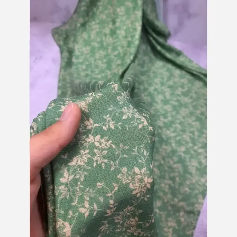 روسری نخی کاستوم طرح سوگند قواره 110 سبز ریز نقش چرخ دوز - تصویر 5