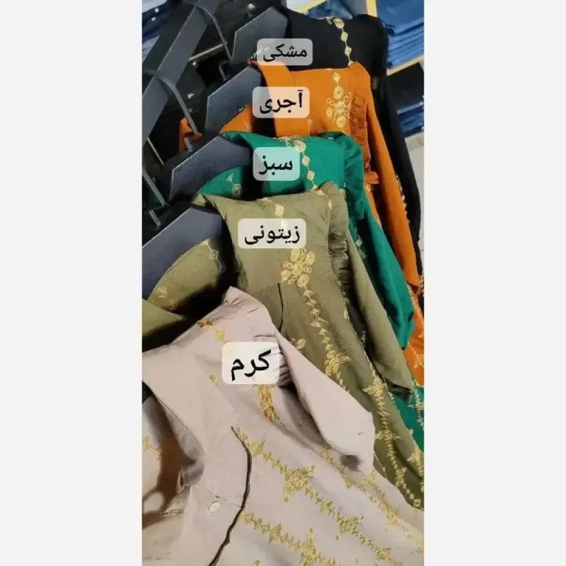 پیراهن طلاکوب ستاره زنانه جنس اسکادا رنگبندی متنوع سایز بزرگ - تصویر 2