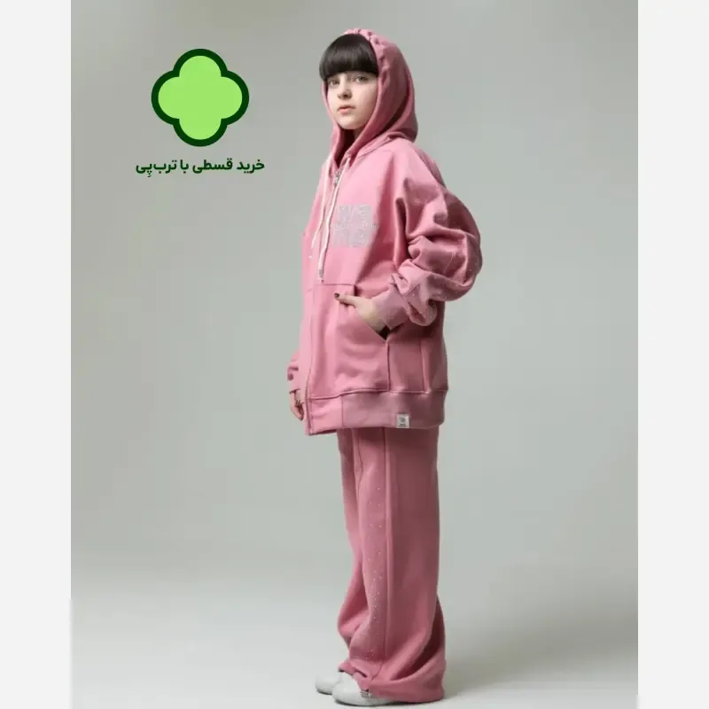 ست سوییشرت و شلوار دخترانه دورس سه نخ نگین دار پاییزه - تصویر 4