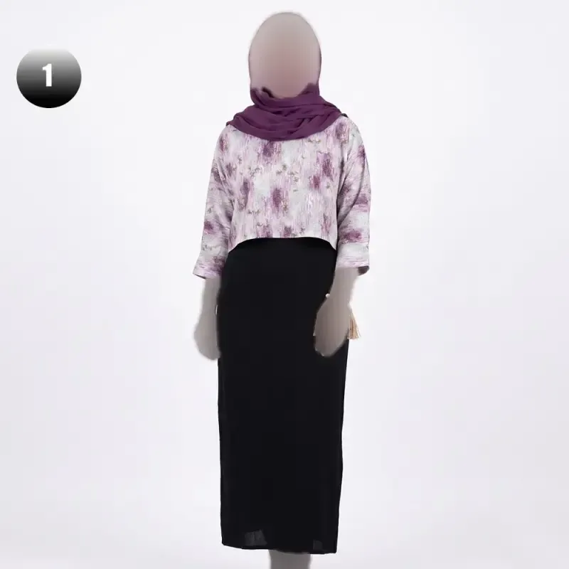 ست کراپ و سارافون زنانه طرح دار شانتون تک سایز فری سایز - تصویر 28
