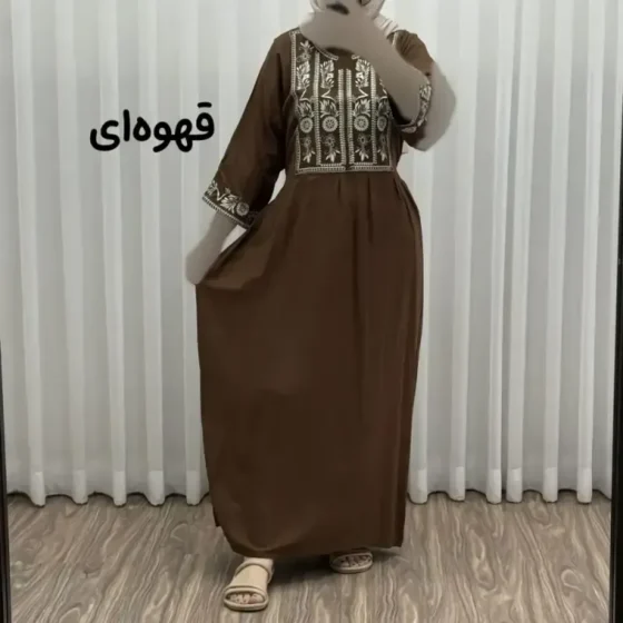 پیراهن ساحلی نخی زنانه مدل الهه فری سایز مناسب تا 44 با کمربند