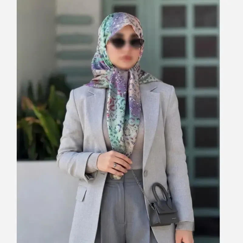 روسری نخی طرح آنجل قواره 110 دخترانه شاد - تصویر 6