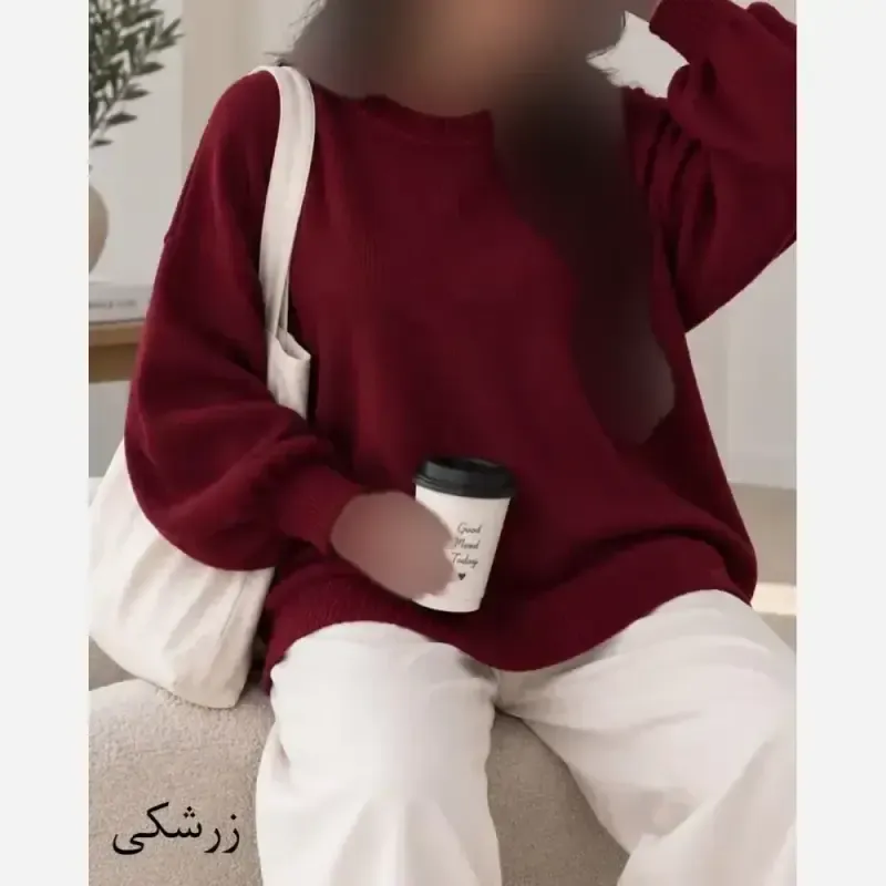 بلوز بافت زنانه نخ ترک ساده لش ضد حساسیت سایز 36 تا 50 - تصویر 10