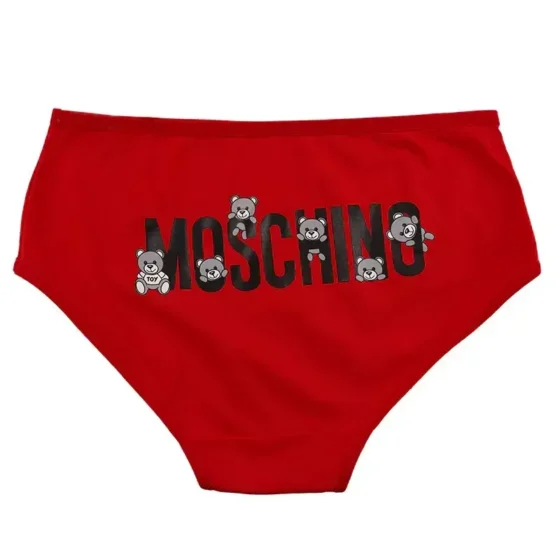 شورت اسلیپ زنانه نخی چاپی طرح خرس moschino برند بانو سایز XL