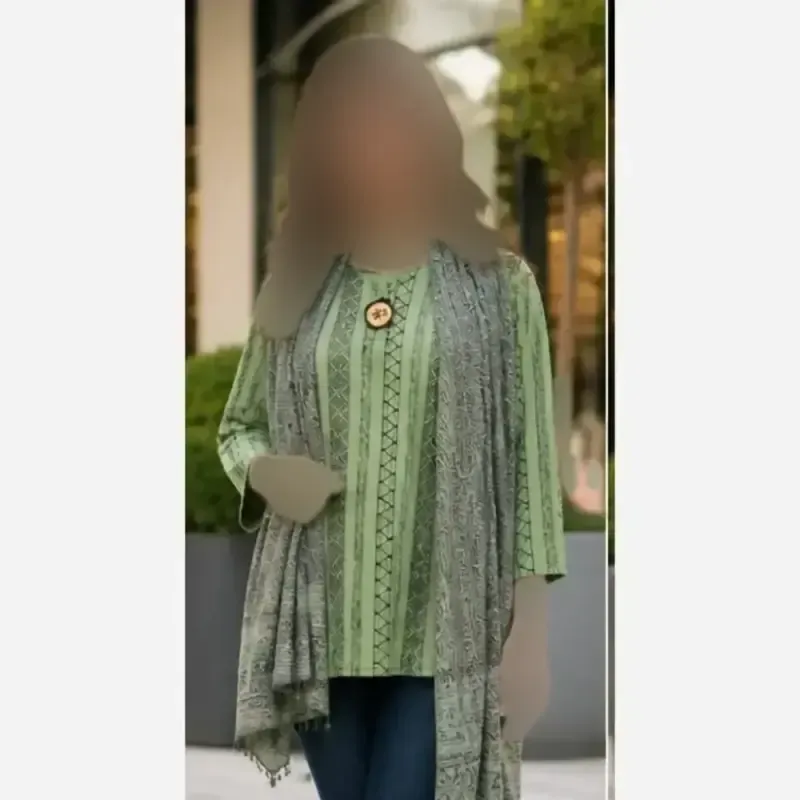 تونیک سنتی زنانه تسلا قواره دار فری سایز خنک - تصویر 3