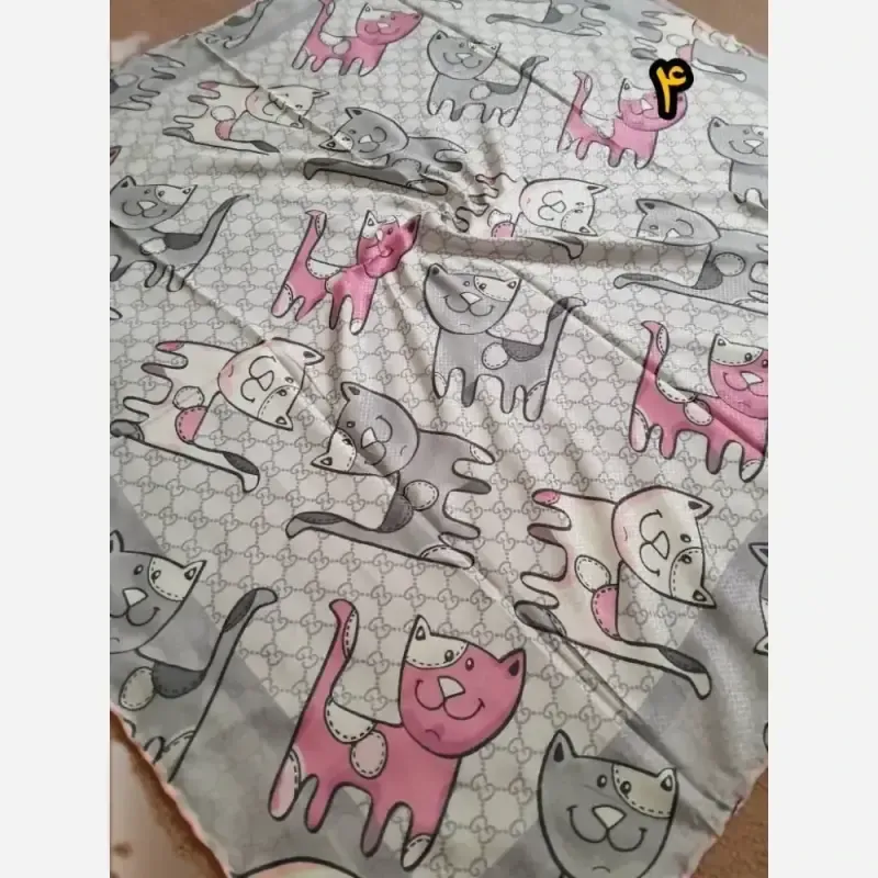 روسری سوپرنخ دخترانه دست دوز قواره 100 سانت فانتزی - تصویر 3
