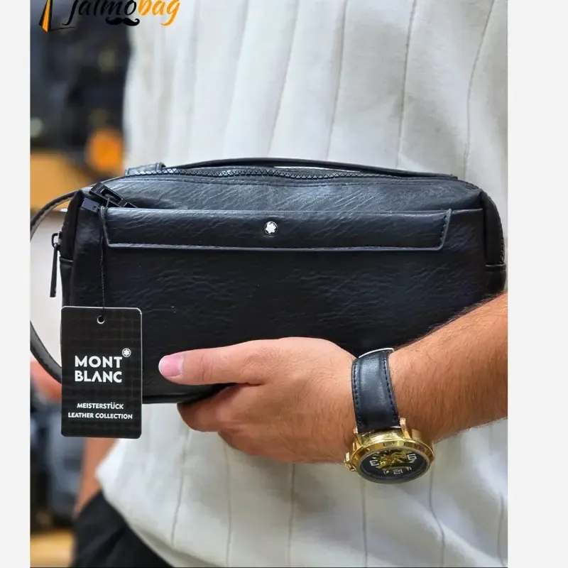 کیف دستی دوحالته مونت بلانک چرم وارداتی چهار زیپ - تصویر 18