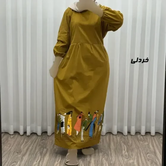 پیراهن ساحلی زنانه لینن فری سایز مدل کمرکش مناسب تا سایز 48
