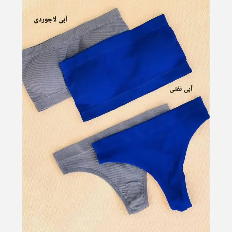 ست نیمتنه و شورت زنانه نخی کبریتی دکلته بکلس کاپدار سایز 38 تا 46 - تصویر 3
