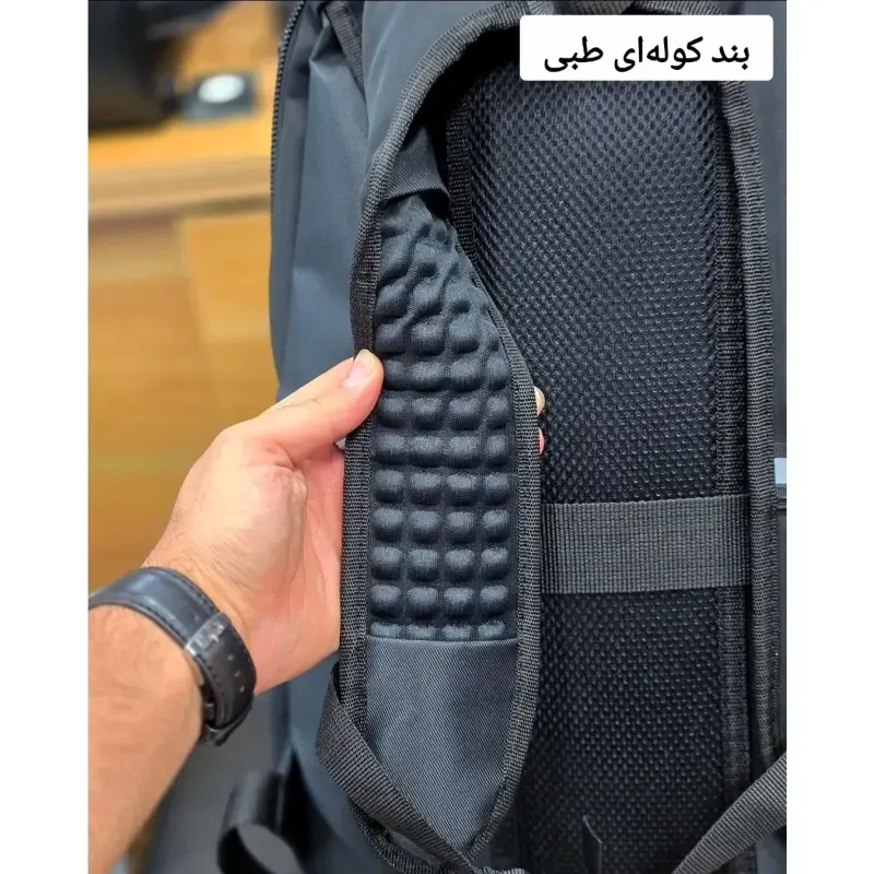 کوله پشتی اسپرت پارچه دیبا خارجی سه خانه لپتاپ دار ضد تعریق - تصویر 14