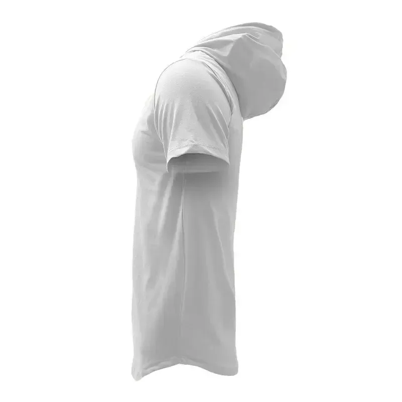 تیشرت کلاه دار مردانه سفید طرح نایک مدل W4757 - تصویر 4