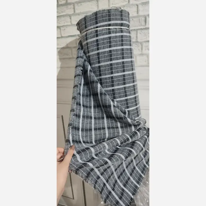 کفتان پشمی چهارخونه بلند طرح هیام فری سایز - تصویر 5