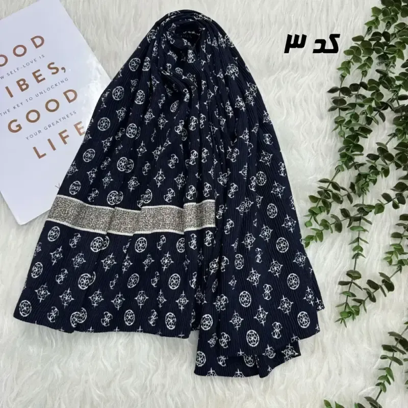 شال نخی برشکا لمه طرحبندی سرمهای - تصویر 5